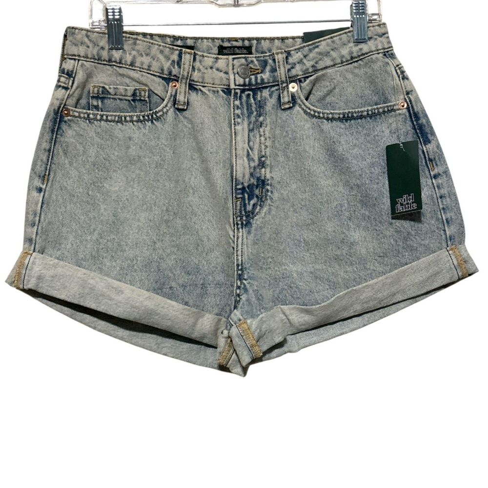 Wild Fable Light Wash Denim Shorts Women’s Size 6 Rolled Hem NWT